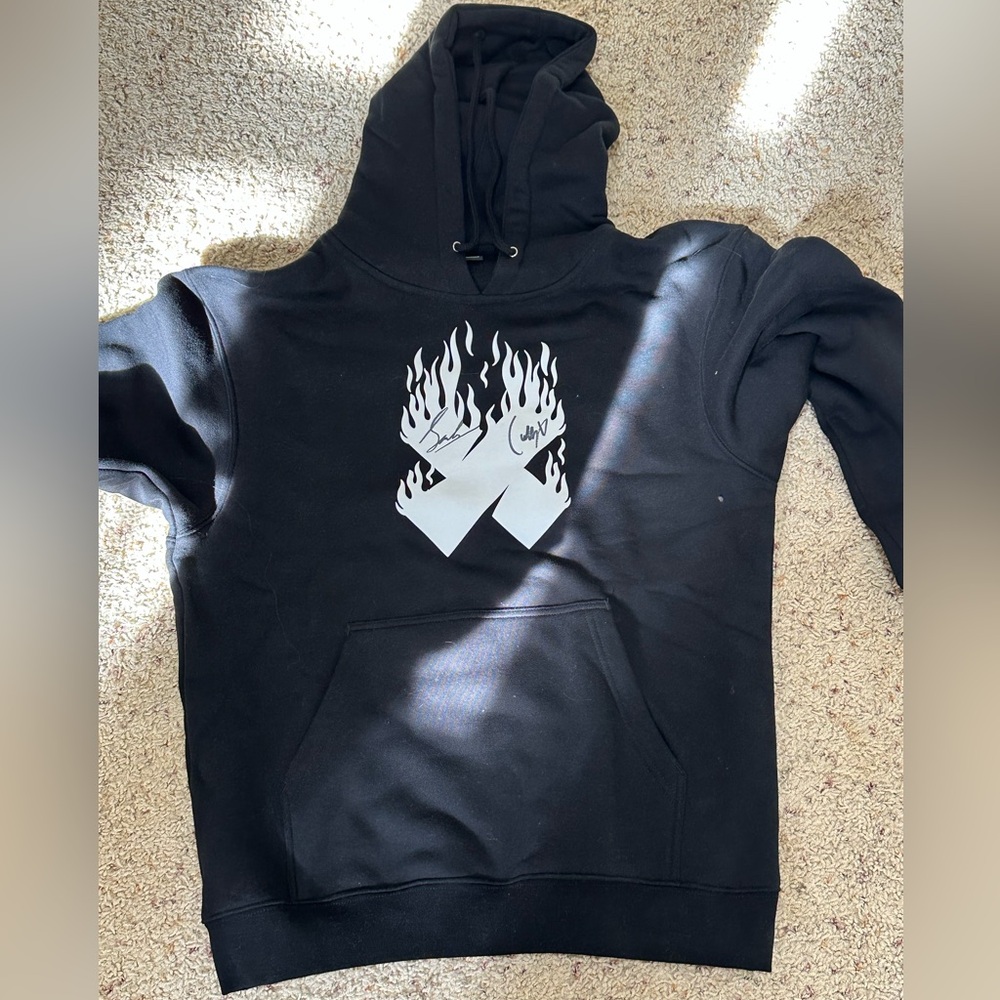 XPLR | Sam & Colby Signed Flame X Hoodie 🔥 Size L | Official Merch | Brand New